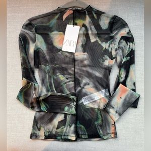 Brand new with tags Zara long sleeve mesh top